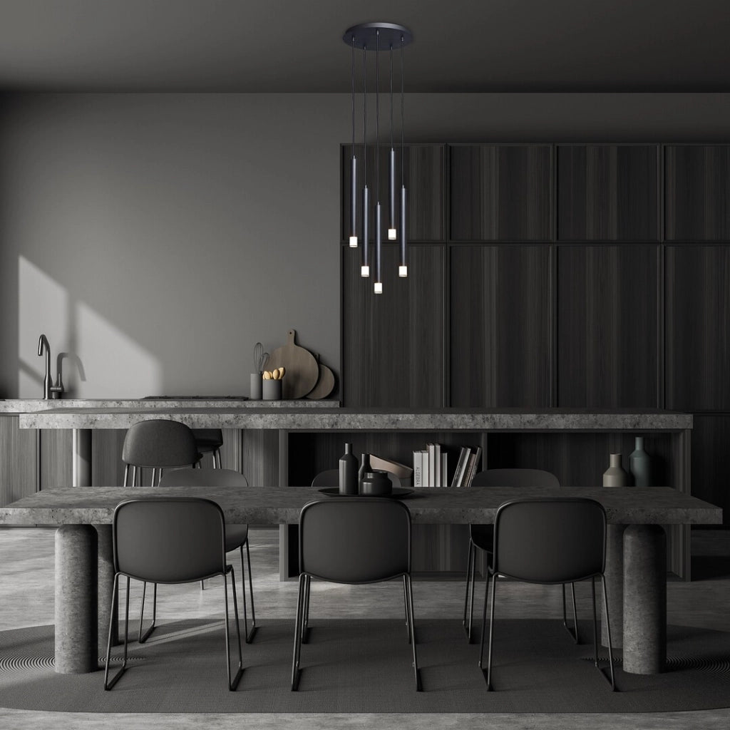 Lampadario Rabalux Ramira nero Ø36 5xG9 metallo acrilico