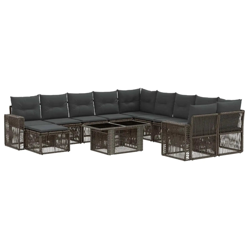Set Divano da Giardino 12 pz Grigio e Grigio Scuro polyrattan 3436886