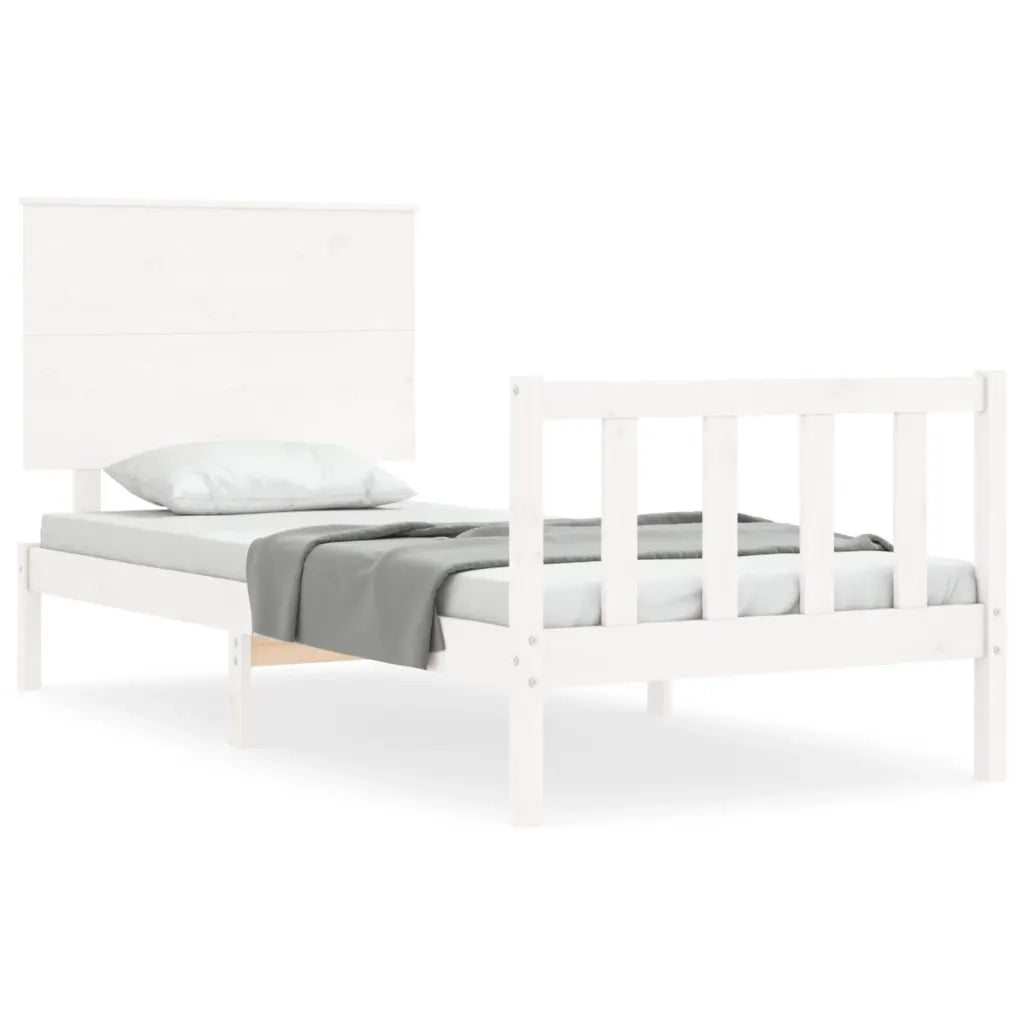 Giroletto senza Materasso-Struttura Letto Bianco 100x200 cm Legno Massello Pino 111726