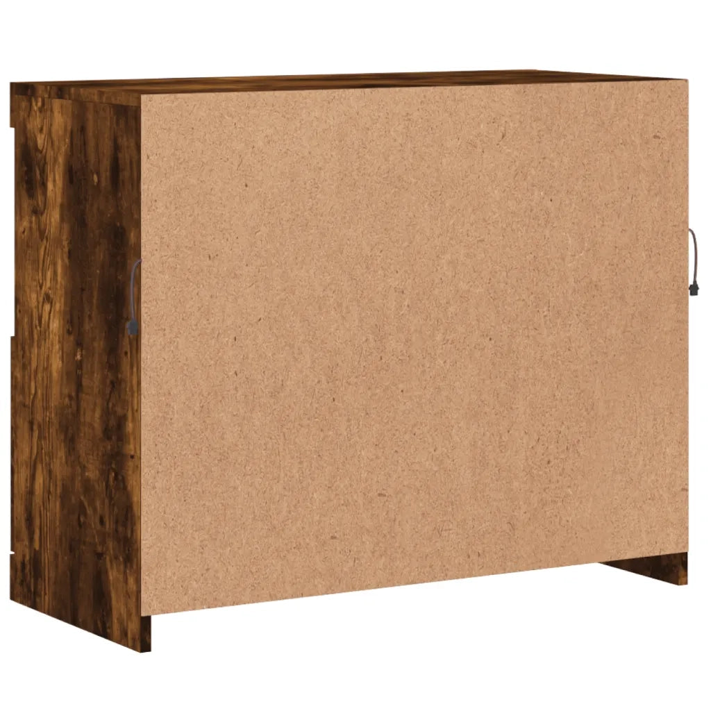 Credenza con Luci LED Rovere Fumo 81x37x67 cm
