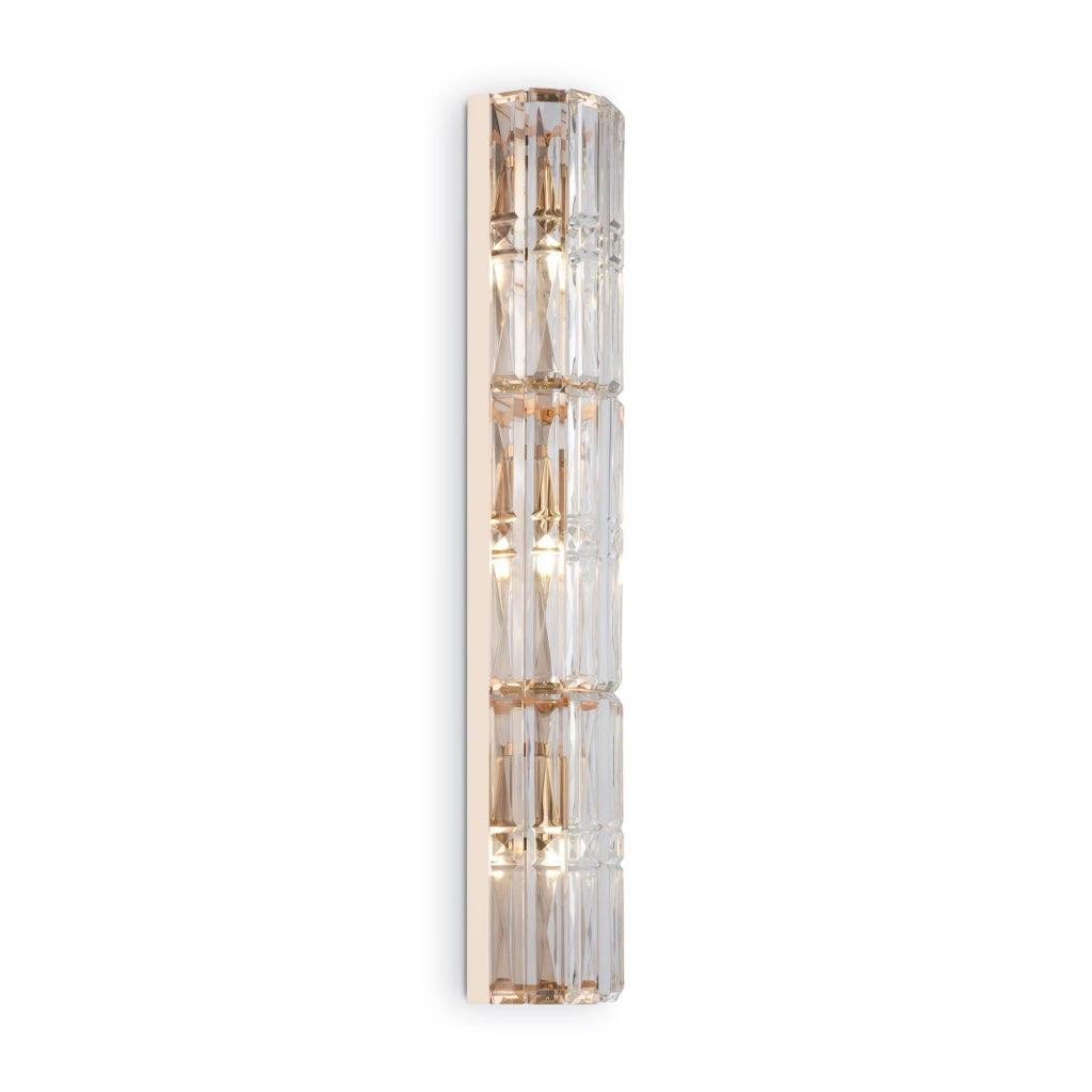 Maytoni applique contemporanea Facet 3 luci E14 oro metallo vetro trasparente