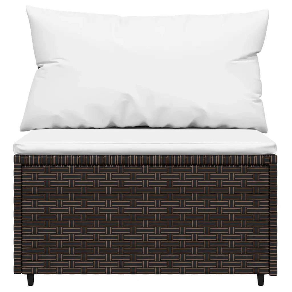 Set Mobili da Giardino 4 pz con Cuscini in Polyrattan Marrone CFW5429581