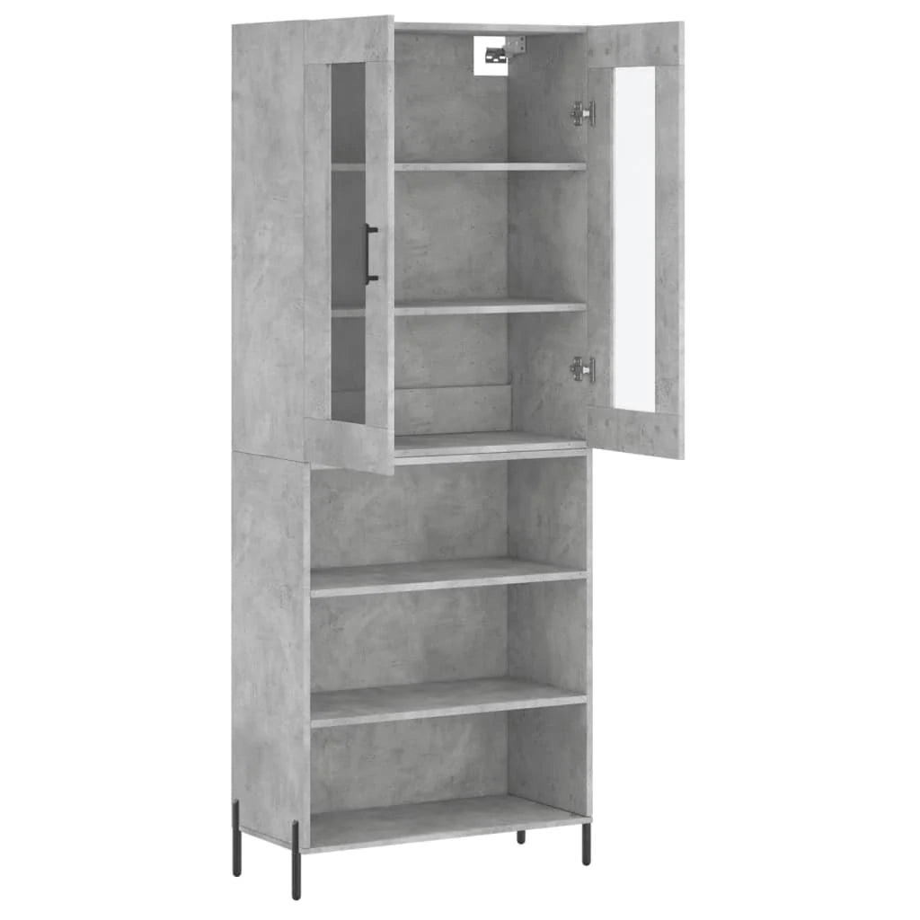 Buffet credenza cassettiera armadio mobile contenitore organizer cucina soggiorno salotto alto 69,5 x 34 x 180 cm legno ingegnerizzato grigio 02_0034574