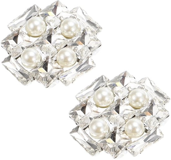 Accessori per scarpe eleganti - Clips per scarpe con strass - Argento - Ideali per occasioni speciali