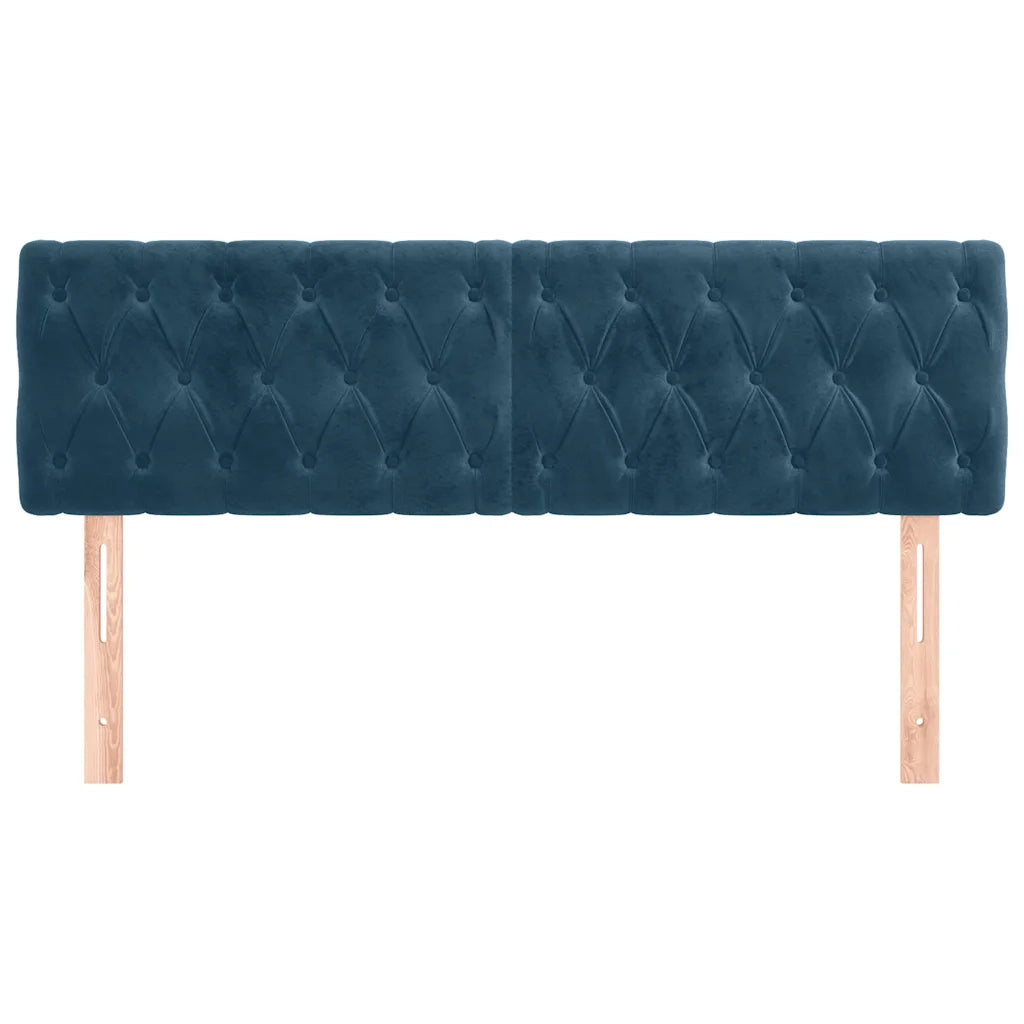 Testiere 2 pz Blu Scuro 80x7x78/88 cm in Velluto