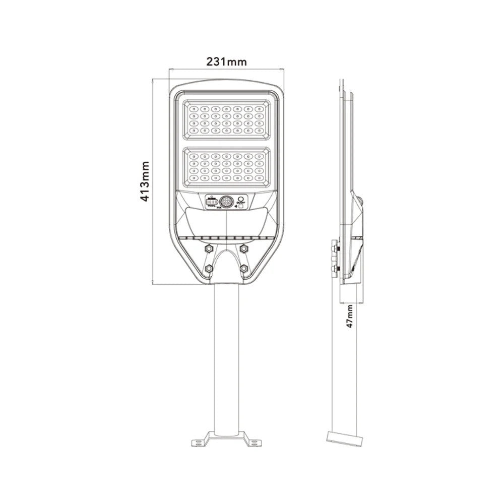 Trade Shop - Lampione Stradale Led Pannello Solare Con Sensore Pir Luce Fredda 6500k Ip65 J02-70w-f -
