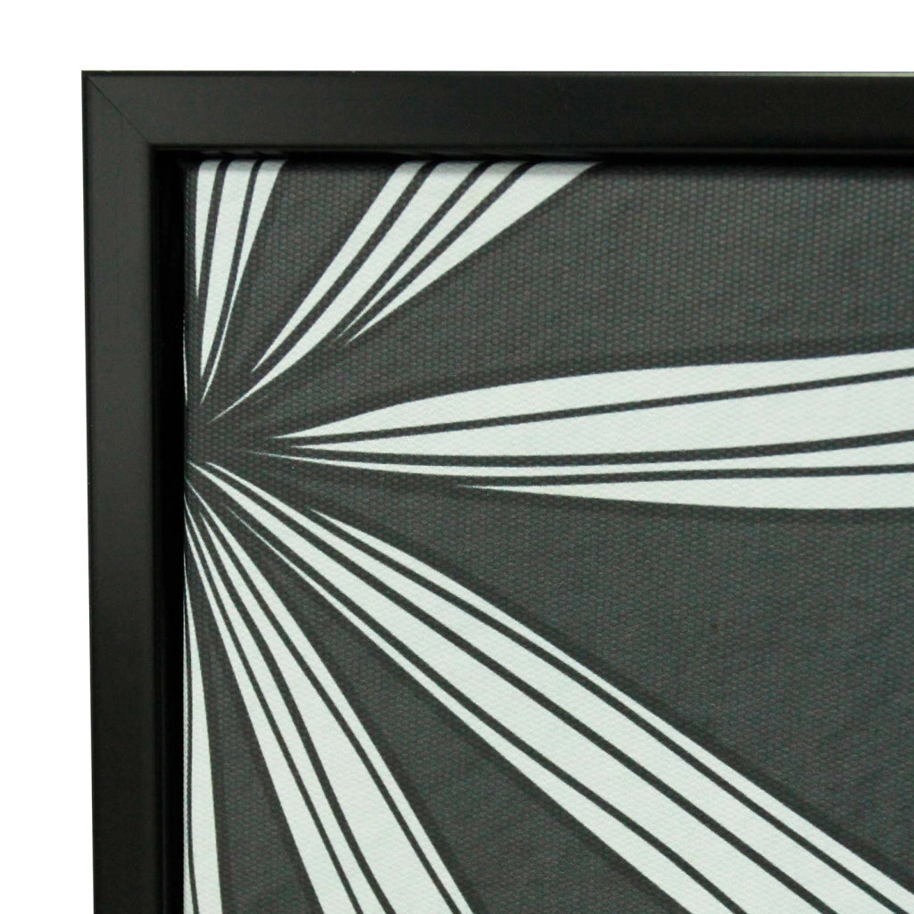 Quadro Hispanohogar in poliestere foglie nero bianco e dorato 92x62