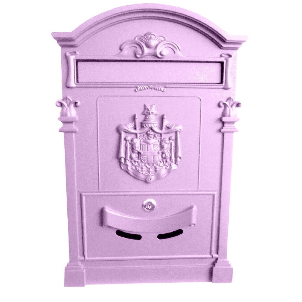 Trade Shop - Cassetta Postale Buca Lettere In Stile Antico Classico In Alluminio Verniciato - Rosa