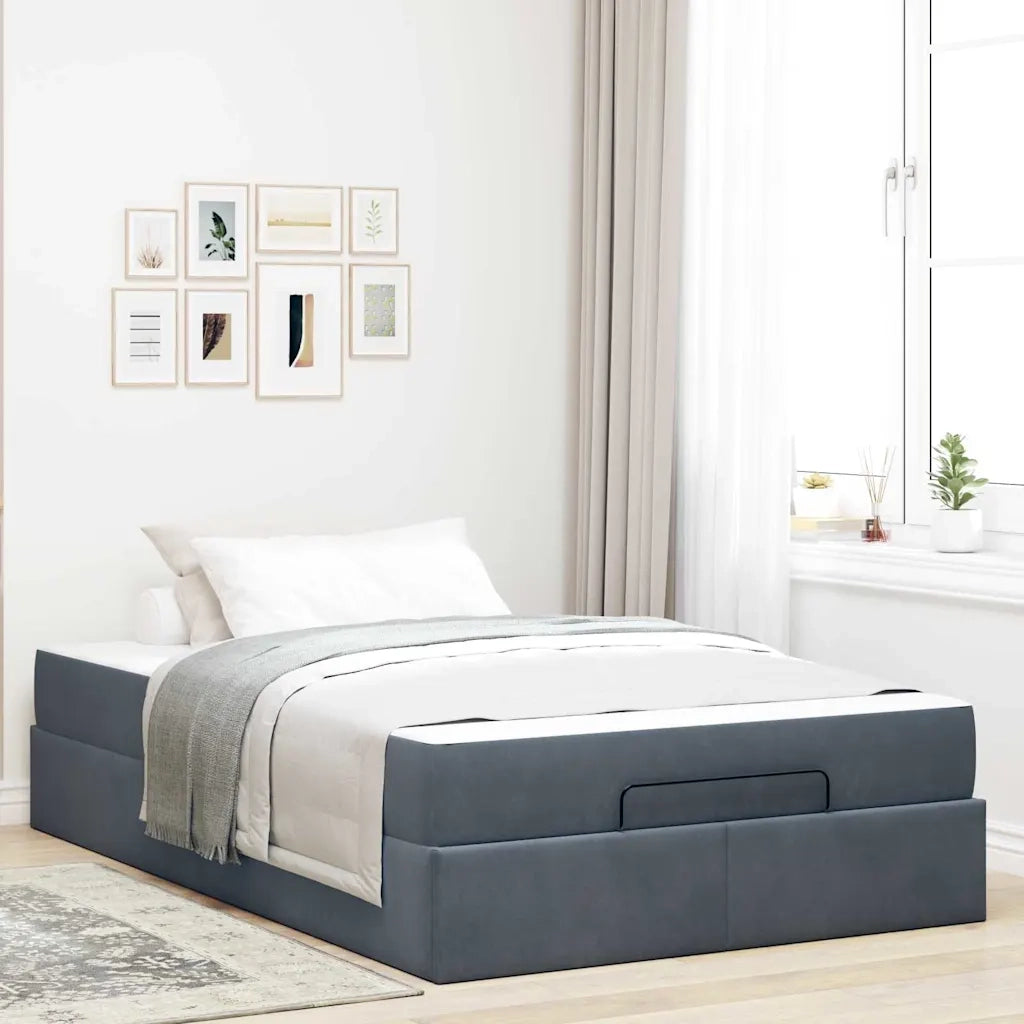 vidaXL Struttura del letto Grigio scuro 120 x 190 cm Velluto