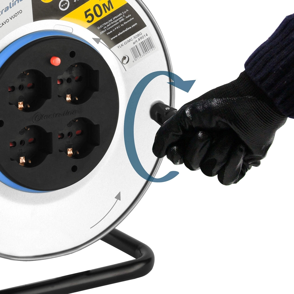Avvolgicavo Domestico con Cavalletto Senza Cavo 50 m Electraline