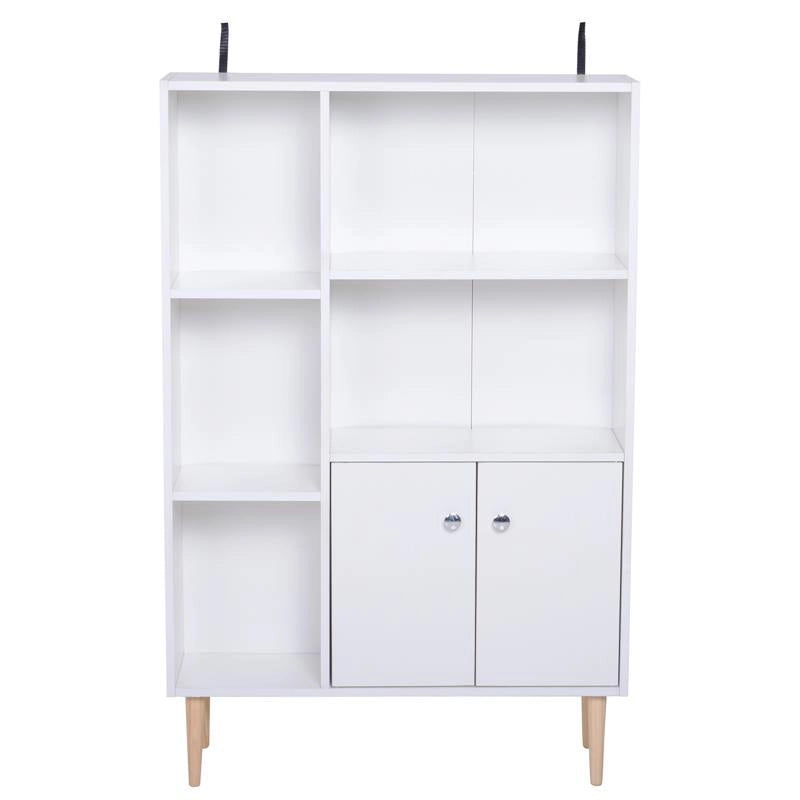 MOBILETTO LIBRERIA CON PIEDINI IN LEGNO DI PINO BIANCO 80 X 23.5 X 118CM
