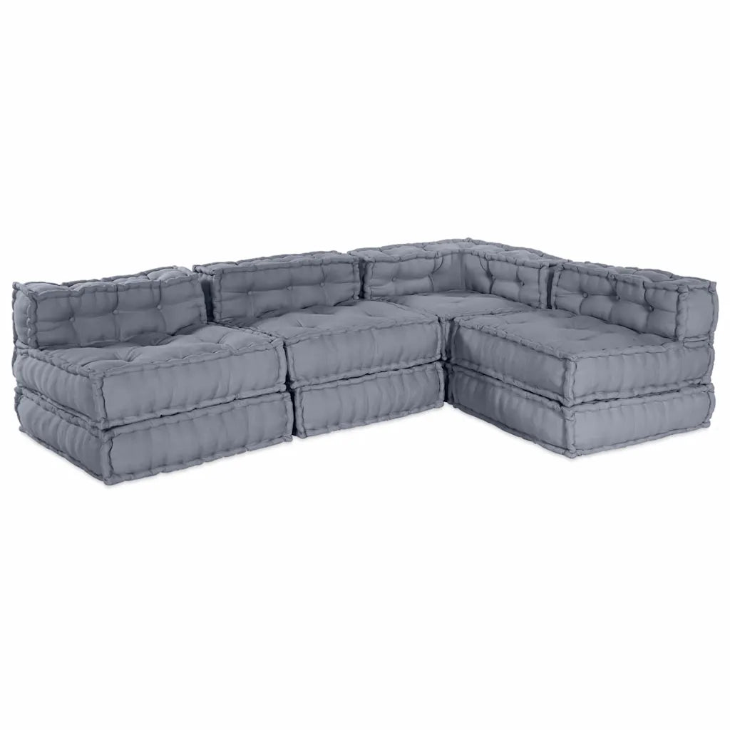 vidaXL Cuscino 4 pcs Grigio 70 x 70 x 54 cm Poliestere