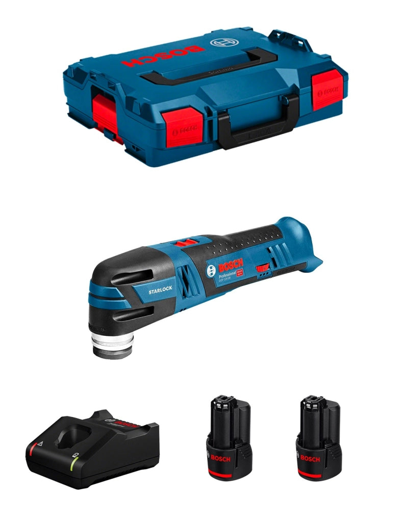 Utensile Multifunzione BOSCH GOP 12V-28 (2 x 3,0 Ah + GAL12V-40 + L-Boxx 102)