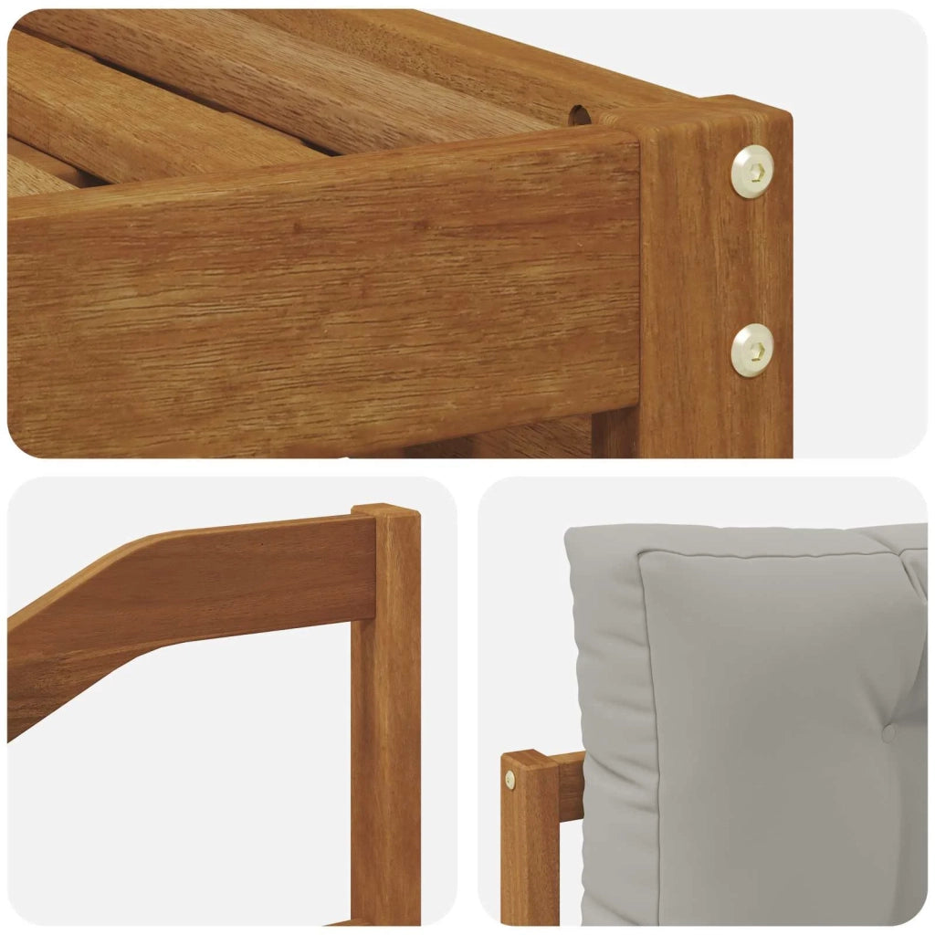 Set divani con cuscino 7 pcs Grigio Naturale e Chiaro 3373836