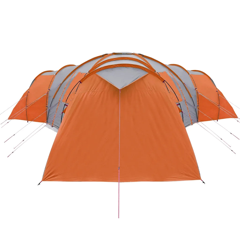 Tenda da Campeggio a Cupola 12 Persone Grigio e Arancione 94348