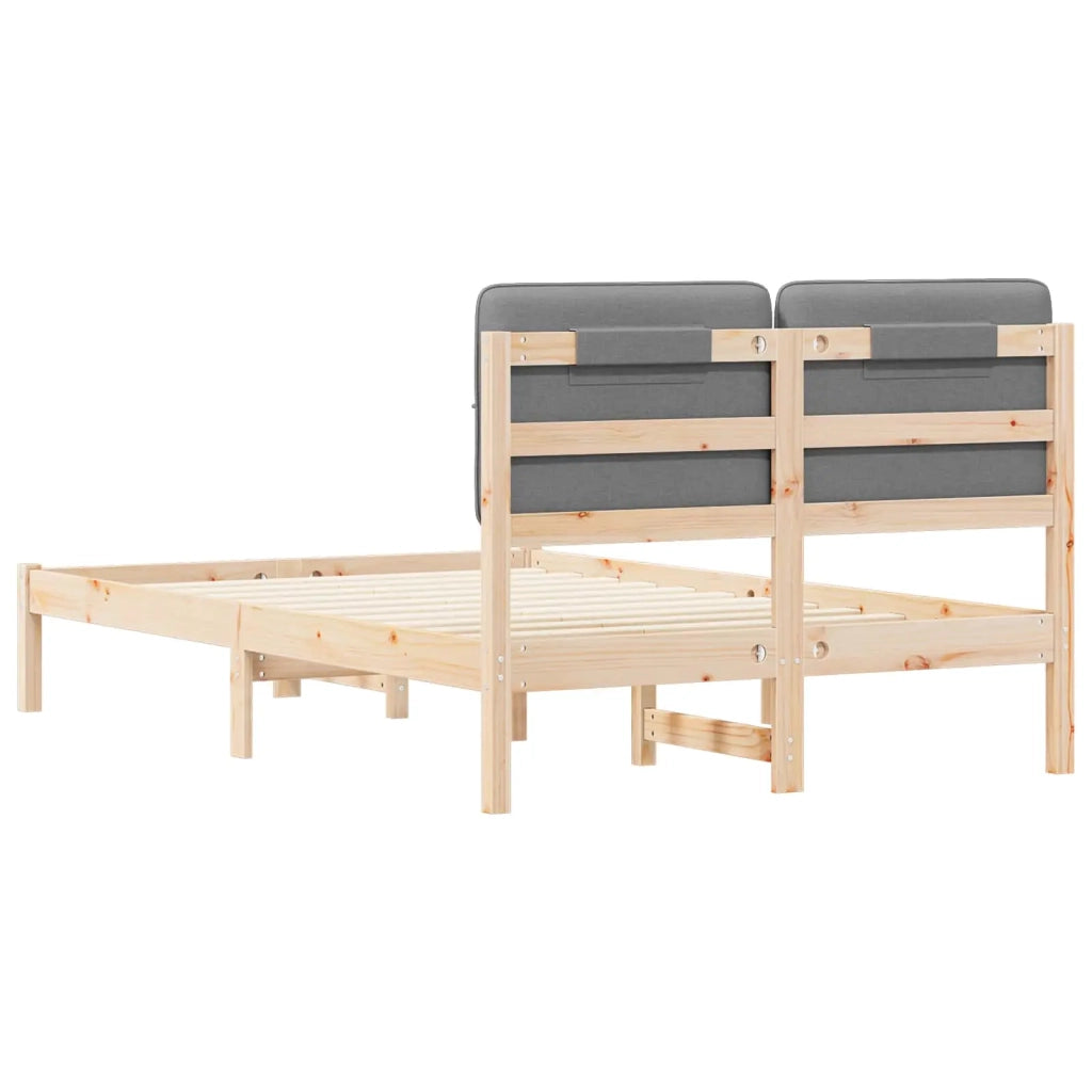 Letto con Testiera Rivestita Grigio chiaro 120 x 200 cm 877979