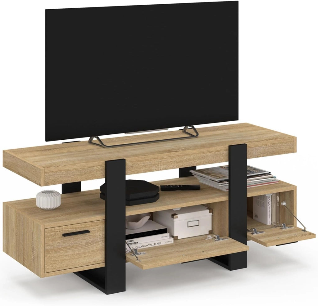 Porta TV PHOENIX legno nero con cassetti