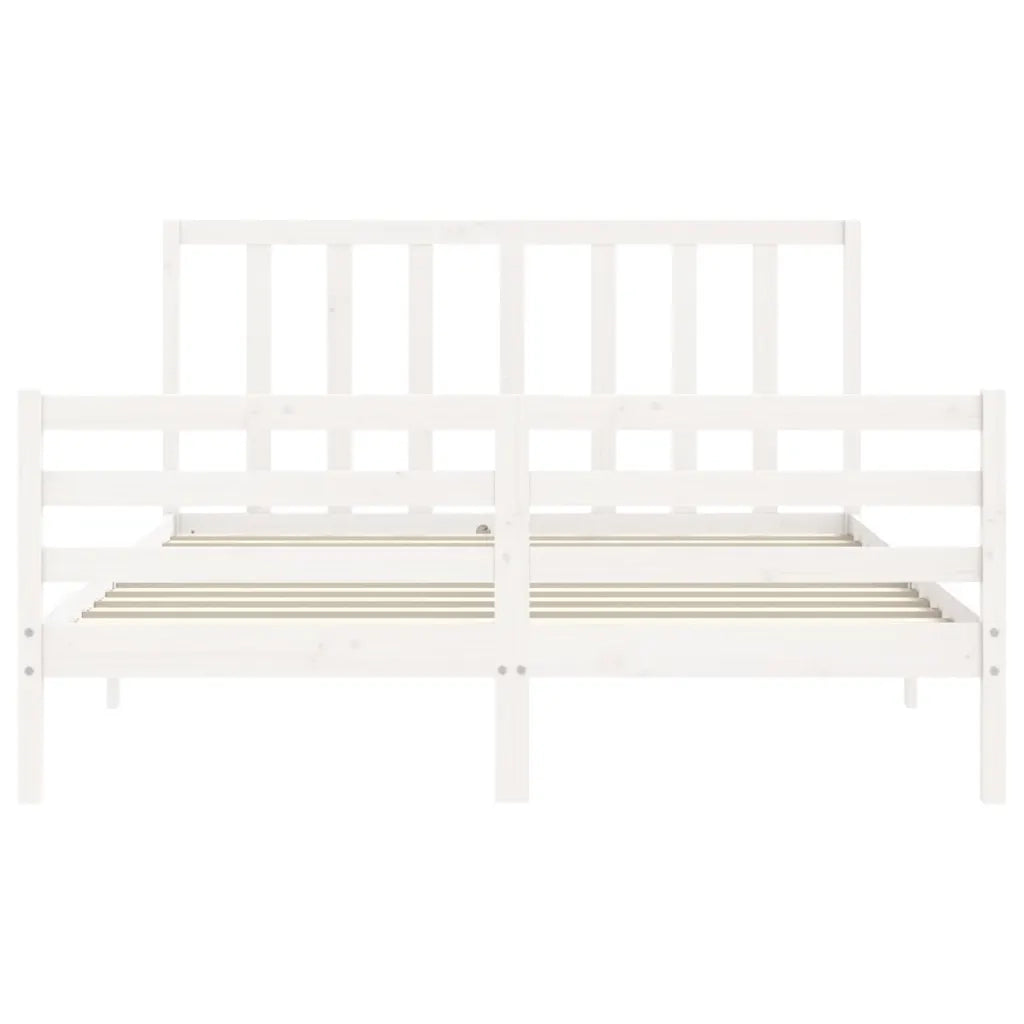 Giroletto senza Materasso-Struttura Letto Bianco 160x200 cm Legno Massello Pino 284580