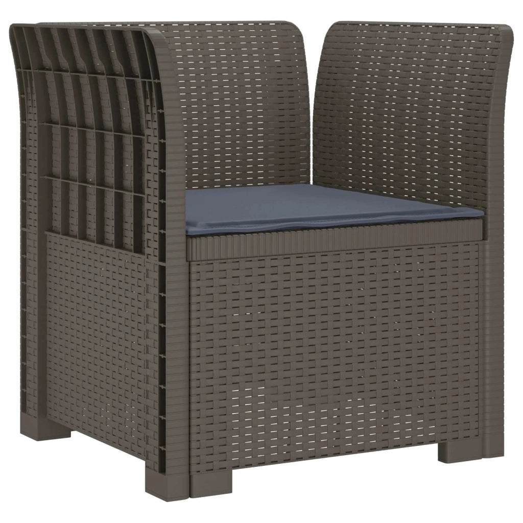 Sedia da giardino-Poltrona a 1 Posto con Cuscino Aspetto Rattan PP Grigio Chiaro 368255