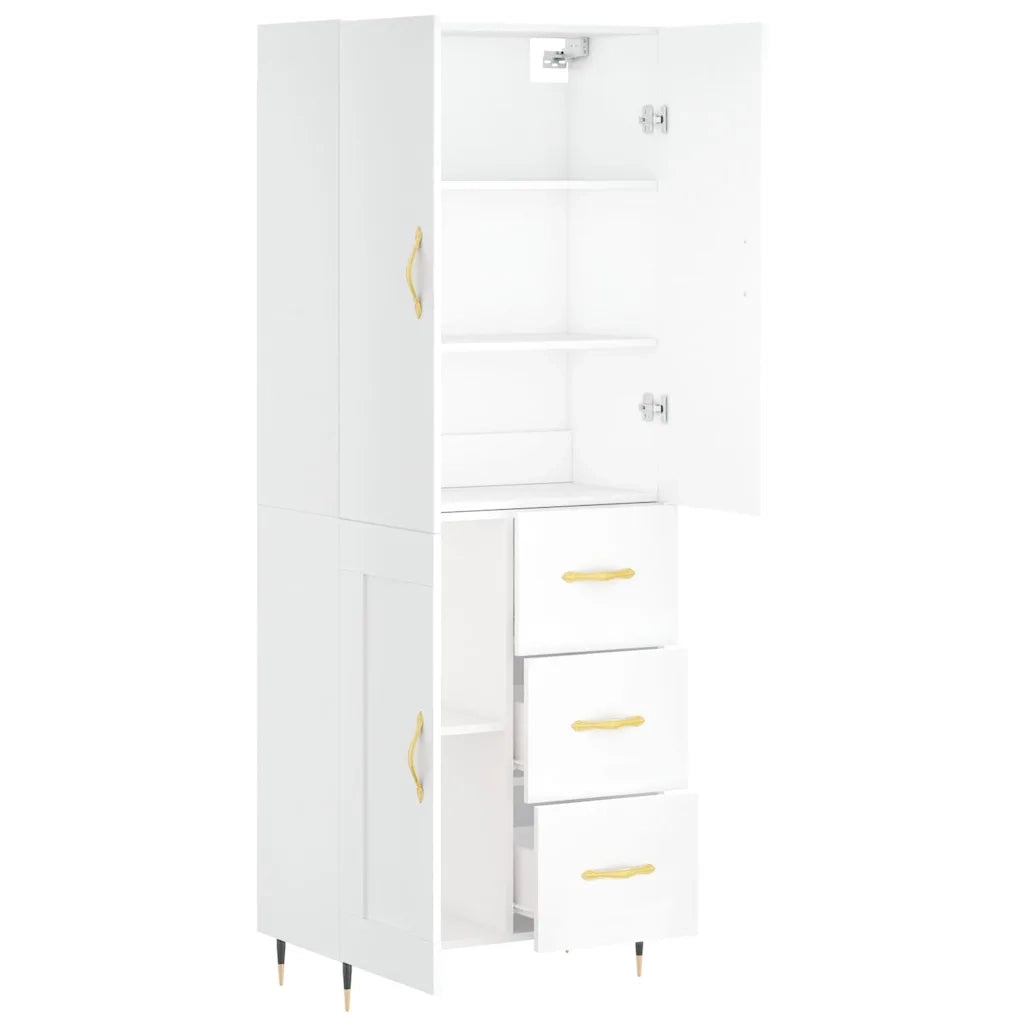 Credenza Bianca 69,5x34x180 cm in Legno Multistrato 3195995