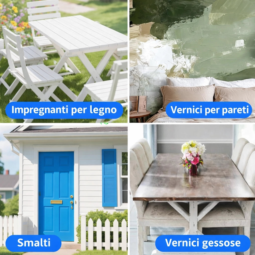 Set 6 Pennelli Pittura e Verniciatura 1" 1,5" 2" Manico Legno 74362+74363
