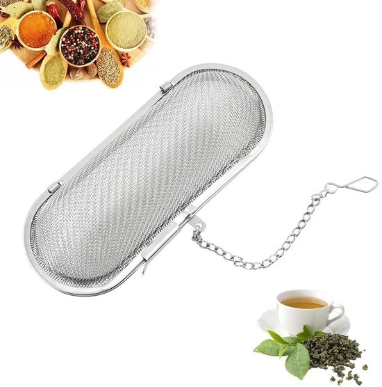 Infusore per Tè in Acciaio Inossidabile 11 cm - Filtro per Tè - Infusore per Tè Singolo - Filtro per Tè - Setola Fine - Progettazione Multifunzionale - Balocco per Tè