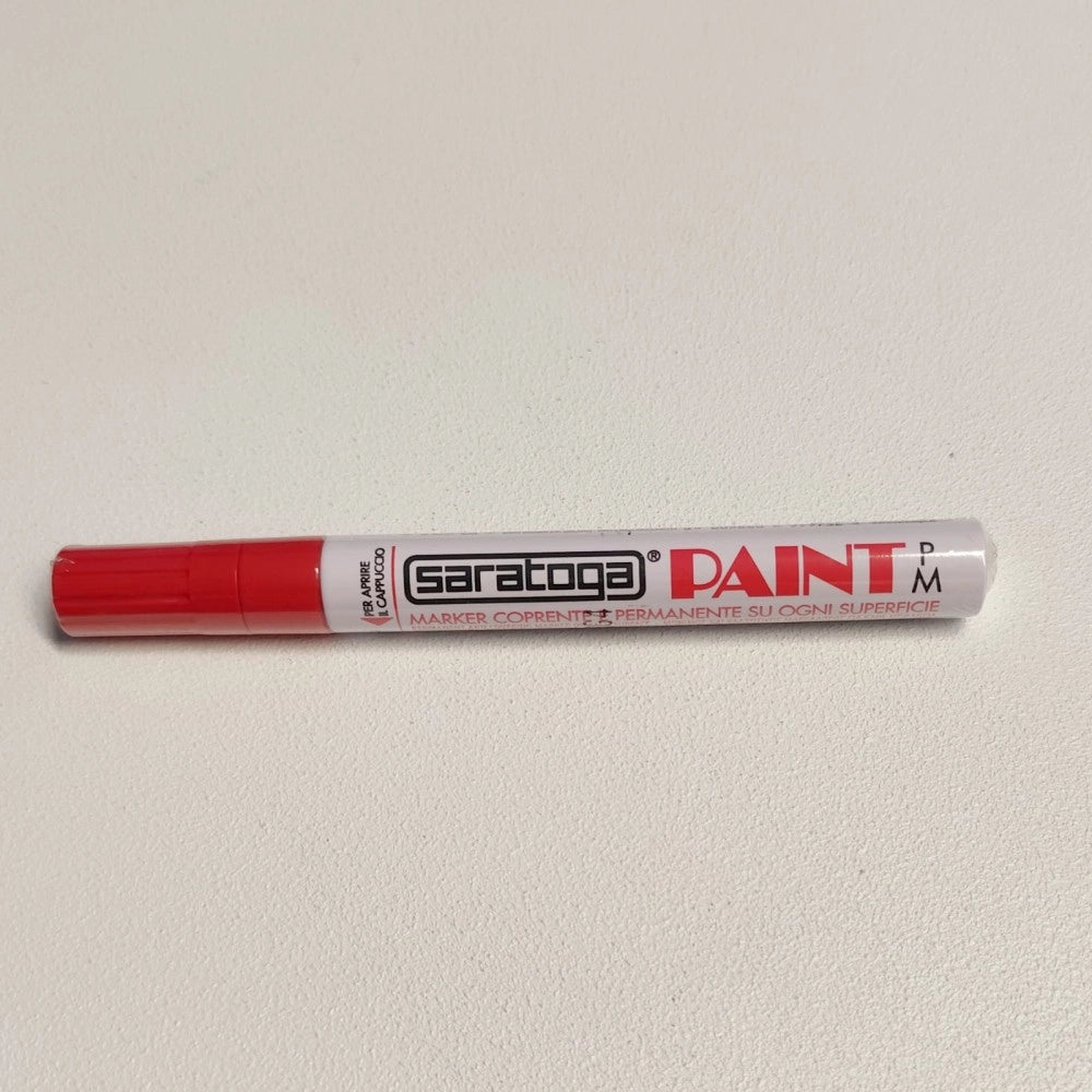 Paint pennarello colore rosso punta grossa indelebile coprente permanente su ogni superficie