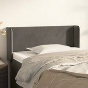 Testiera ad Orecchio-Testata con Orecchie Grigio Scuro 83x16x78/88 cm in Velluto 593324