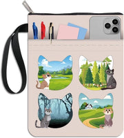 Copertina acqua resistente per libri con cerniera e tasca paesaggistica - Pelle protettiva lavabile per paperback - Copertina in tessuto per donne e compagni di classe