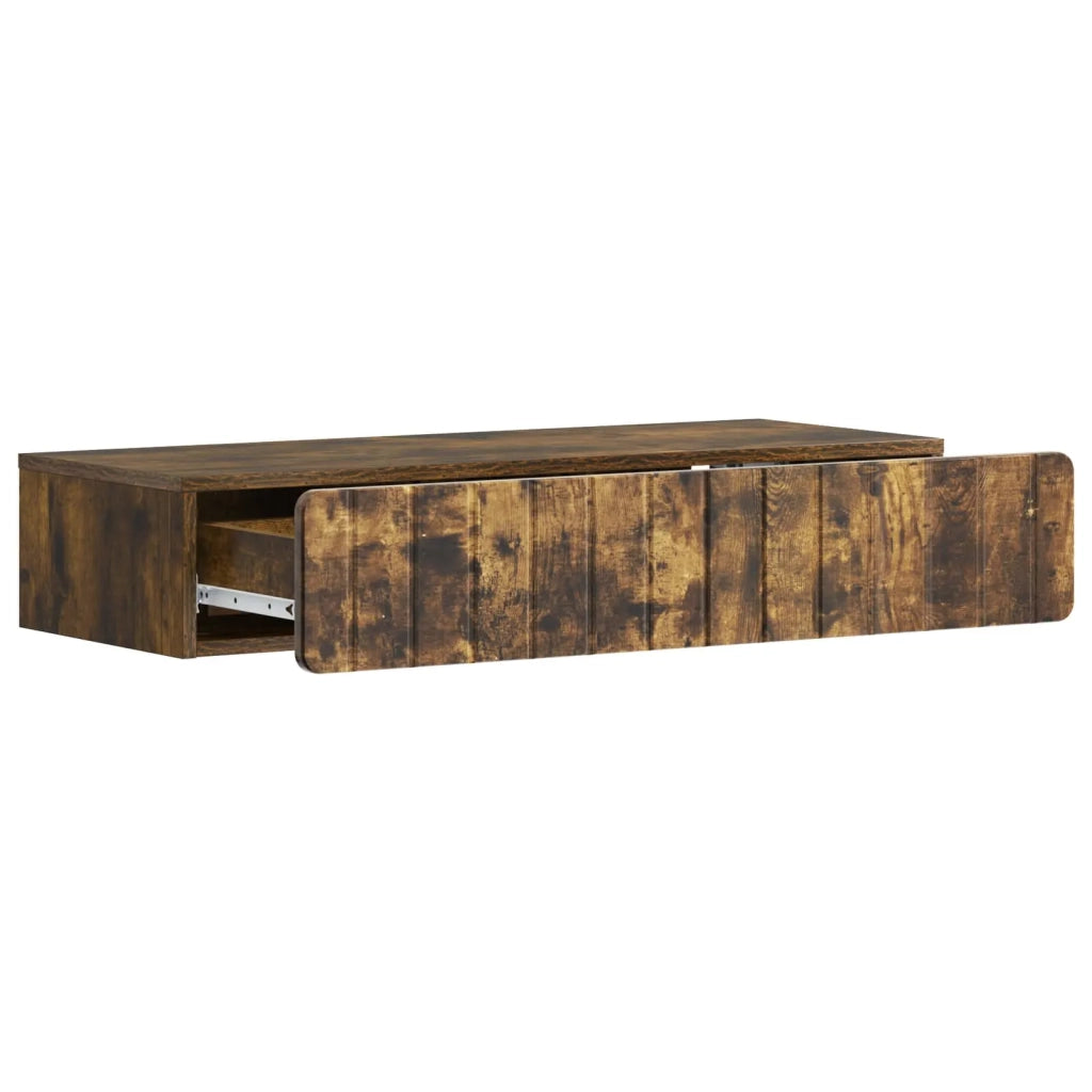 Tavolino da Parete Laterale Rovere Fumo 87,5 x 34,5 x 17 cm 898330