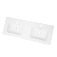 Lavabo ad incasso in ceramica bianco lucido per mobili bagno *** misure 121x46 cm, confezione 1