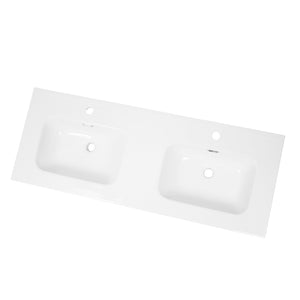 Lavabo ad incasso in ceramica bianco lucido per mobili bagno *** misure 121x46 cm, confezione 1