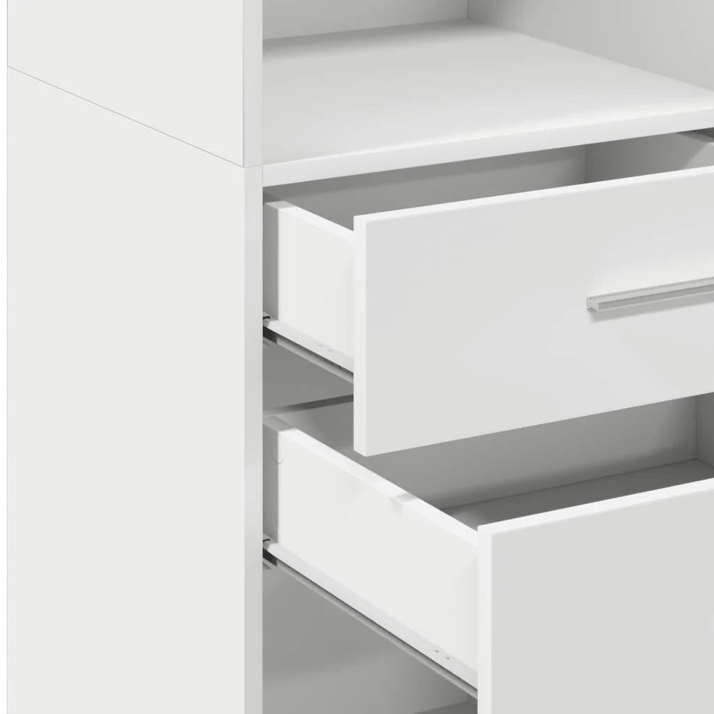 Buffet credenza cassettiera mobiletto mobile contenitore organizer cucina soggiorno salotto alto 45 x 42,5 x 124 cm legno ingegnerizzato bianco 02_0032455