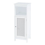 Mobiletto/scaffale basso per bagno 80 x 30 x 28 cm con 1 anta finitura MDF e PVC bianco 03_0008860
