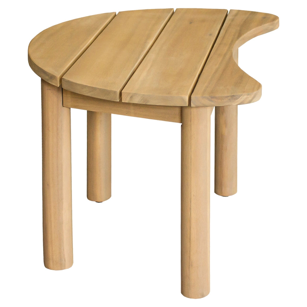 Set di mobili da giardino a 5 posti in acacia con cuscini beige LAGOA
