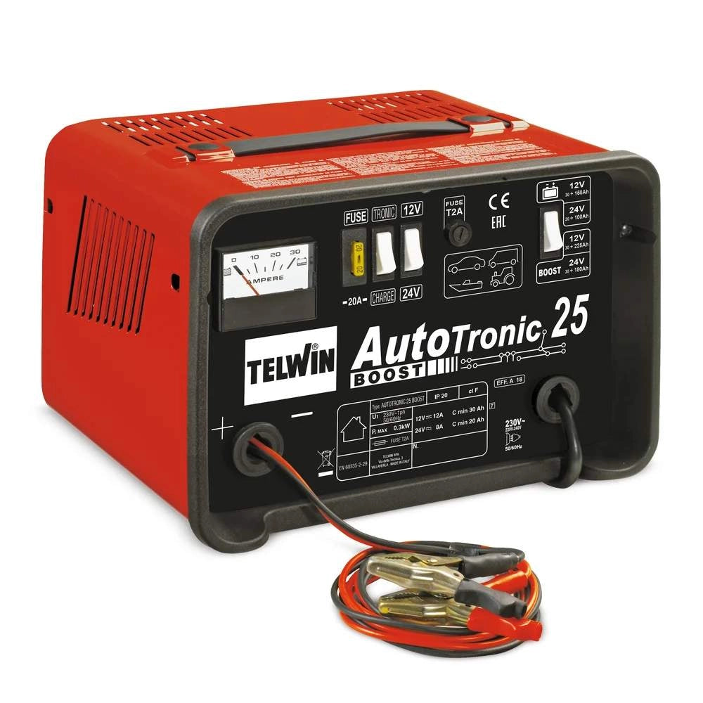 Autotronic 25 Caricabatterie 12/24v con Boost Telwin WET GEL AGM MF PbCa EFB