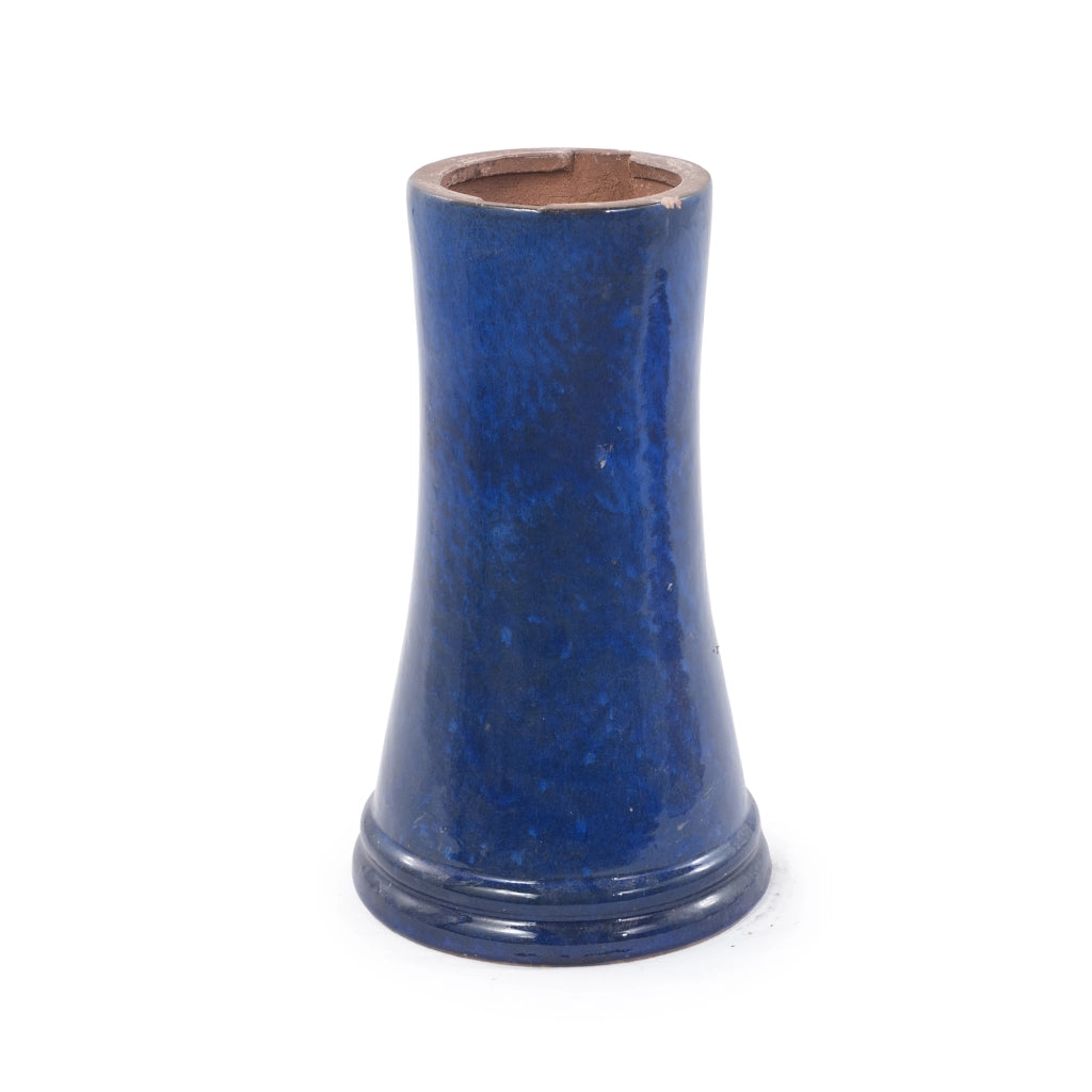 Vasca per uccelli in ceramica fatta a mano, Ø 43 cm, H 45 cm, blu