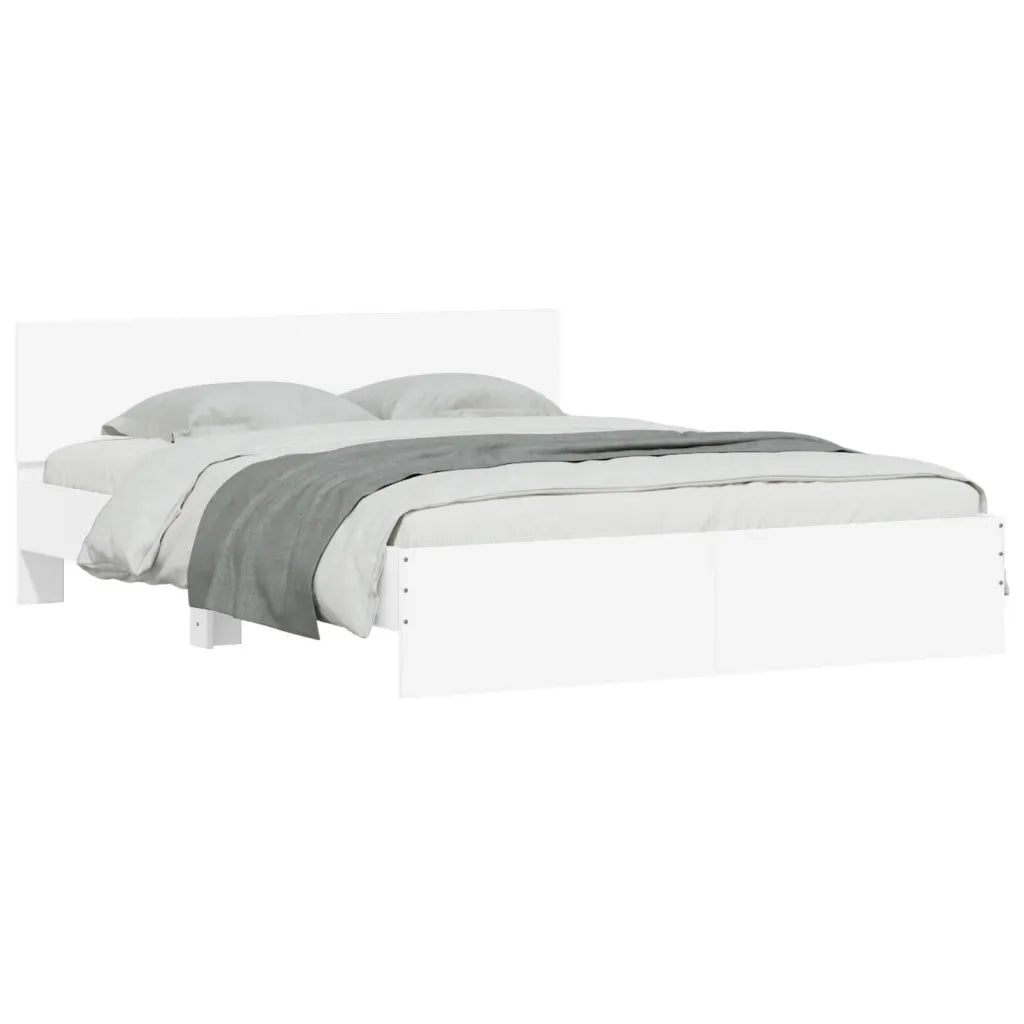 Giroletto con Testiera-Struttura Letto con testiera Bianco 140x190 cm
