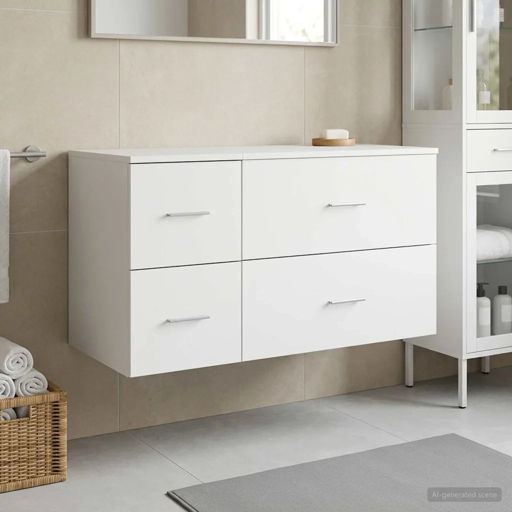 Set di mobili per il bagno 2 pz Bianco Legno ingegnerizzato 3404016