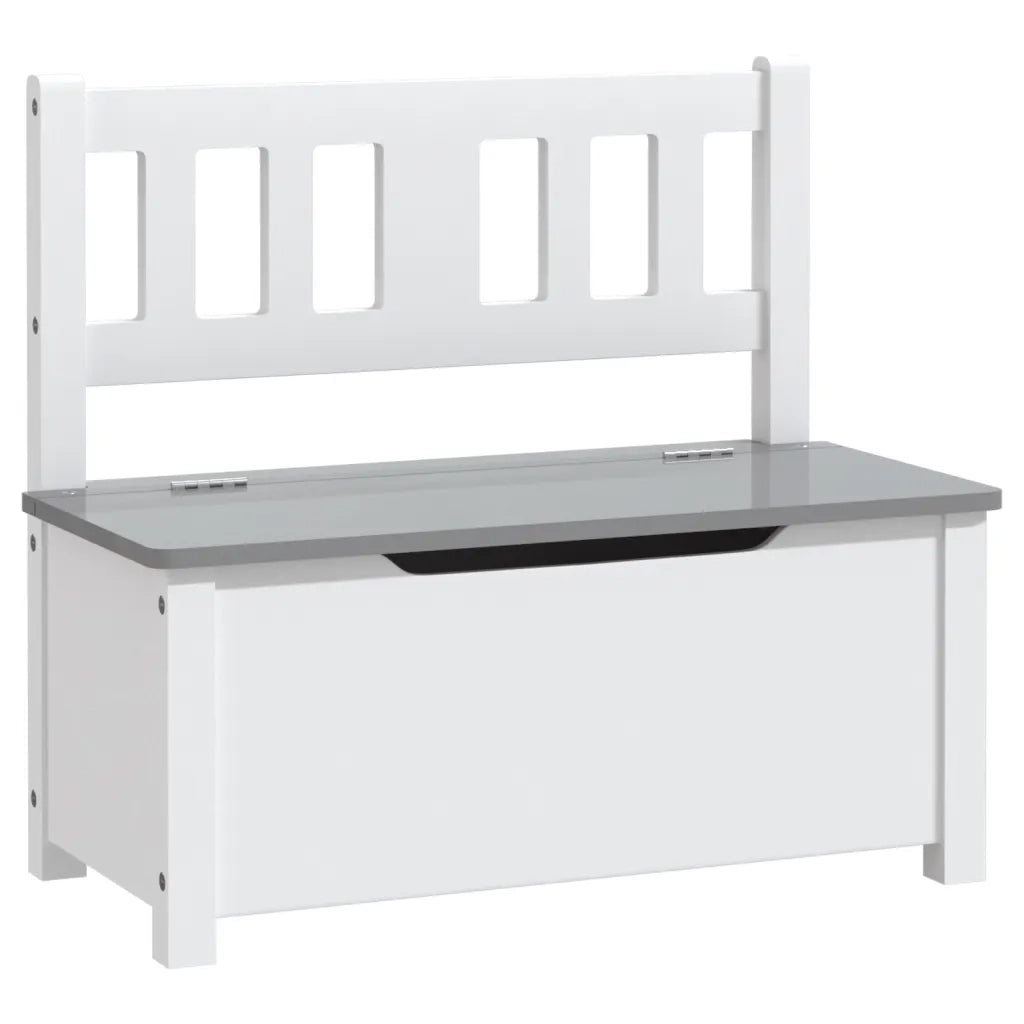 Set Tavolo e Sedie per Bambini 4 Pezzi Bianco e Grigio in MDF 10411