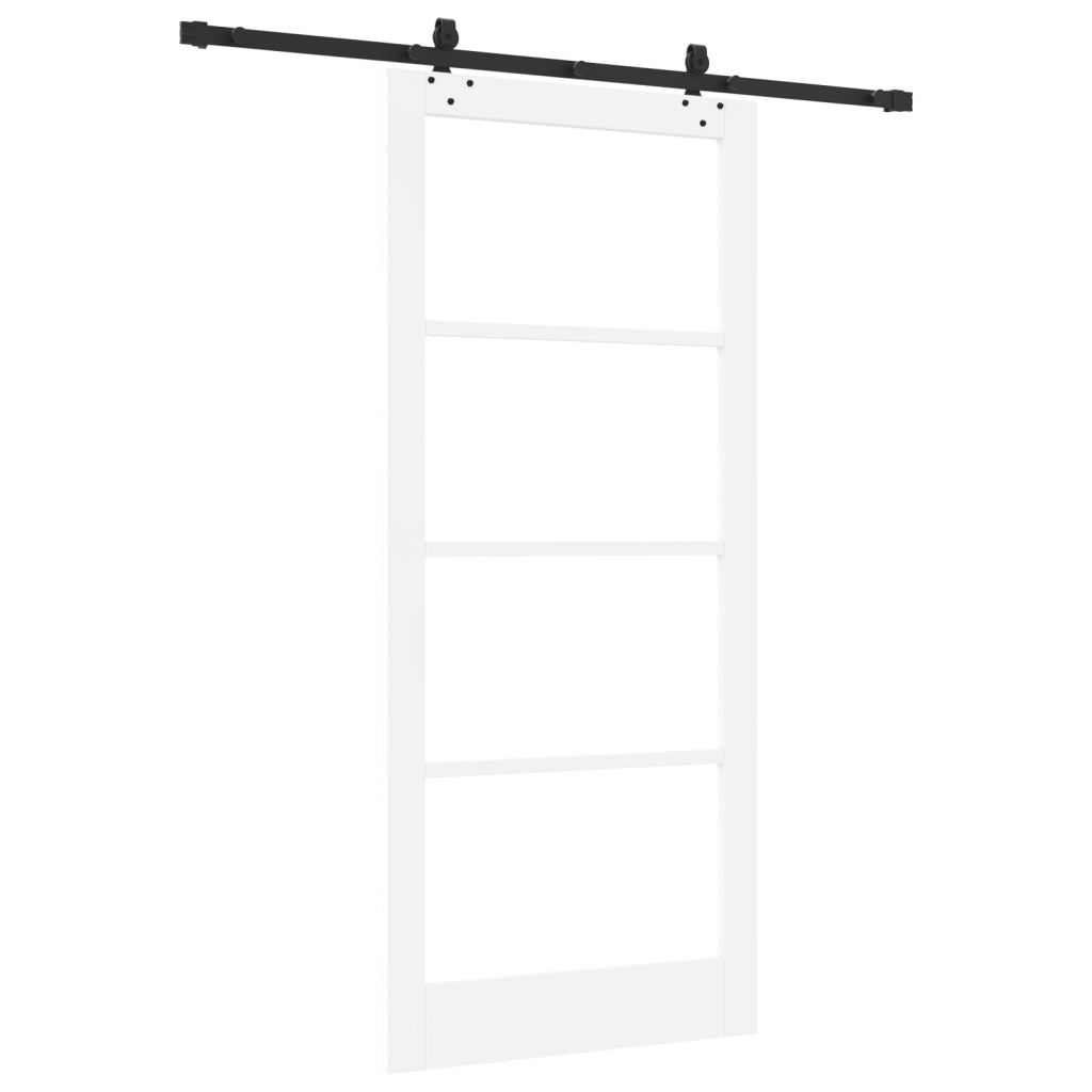 Set porta scorrevole  con hardware "ORKDAL" Bianco Legno Massello & Vetro