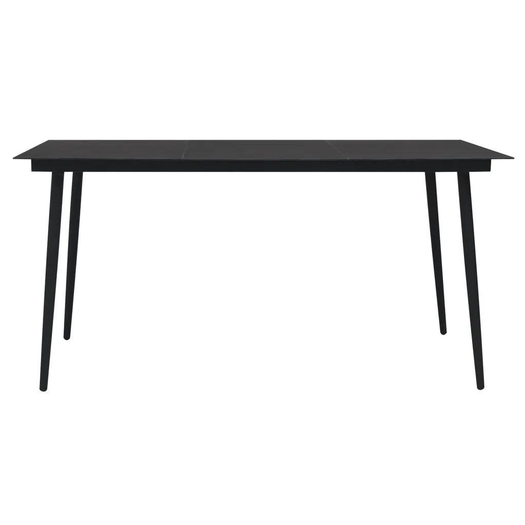 Set da Pranzo da Giardino 7 pz Nero in Rattan PVC 3060270