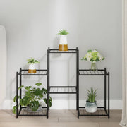 Portafiori-Supporto per Piante-Rastrelliera per Fiori 83x25x60 cm Ferro Nero