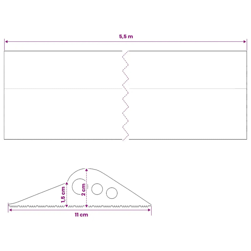 Guarnizione per pavimento del garage Nero 112 x 20 mm 5,5 m 42038226
