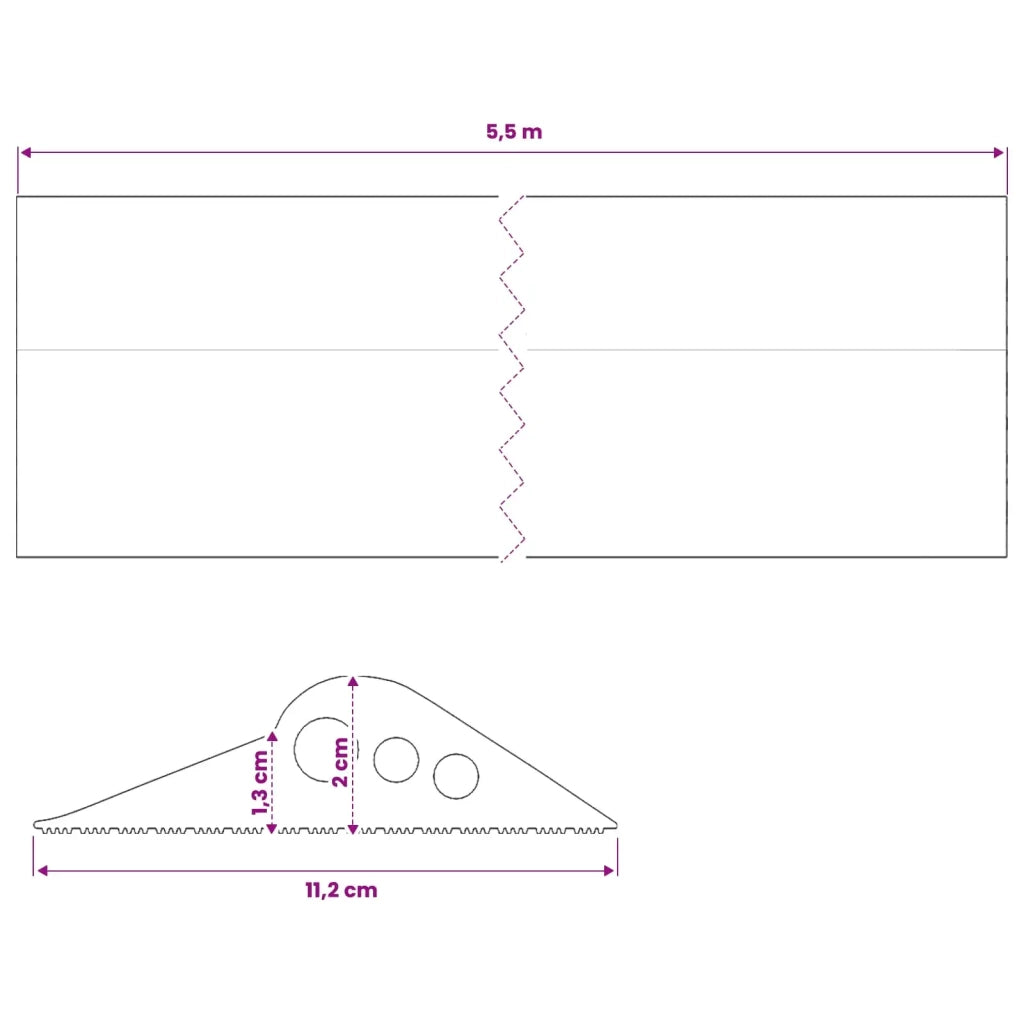 Guarnizione per pavimento del garage Nero 112 x 20 mm 5,5 m 42038226
