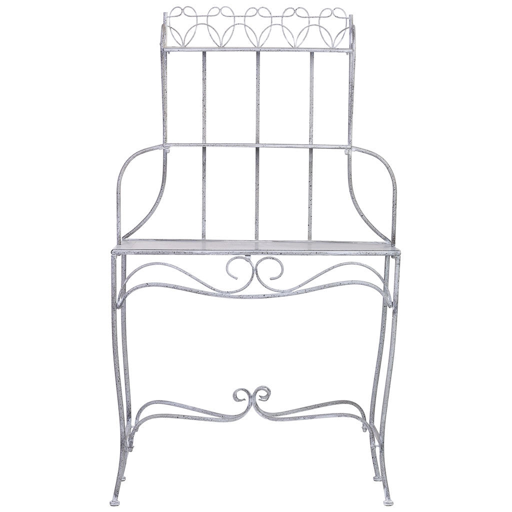 Espositore in metallo con 2 ripiani grigio 90,81x36,83x158,12h cm