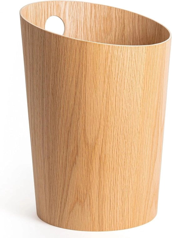 Cestino di Design 'Bennet', progetto unico per ufficio, camera da letto, camera per bambini, ecc. | Cestino di imballaggio realizzato in legno fine verniciato eucalipto