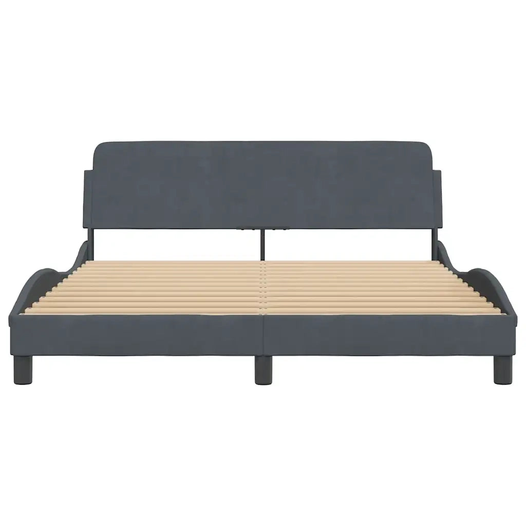 Giroletto Dover Grigio Scuro 160x200 cm Velluto 373213