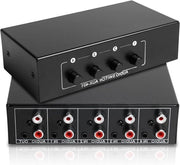 4-in-1 Scambiatore Audio Bidirezionale 35 mm - Box di Selezione e Splitting per Altoparlante e Casco Acustico