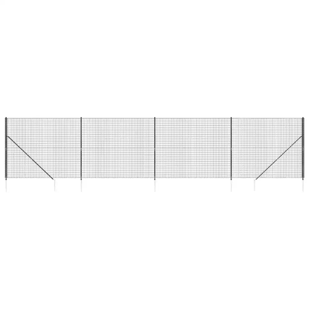 Recinzione Metallica con Picchetti Ancoraggio Antracite 1,4x10m 154243